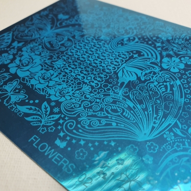 Blue stamping plate Flower